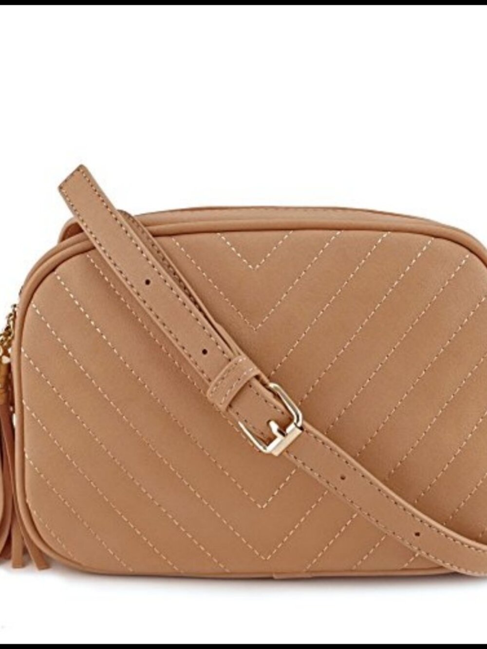 Vegan Faux Leather Crossbody Bag Tassel Zipper Chain Strap Shoulder Purse